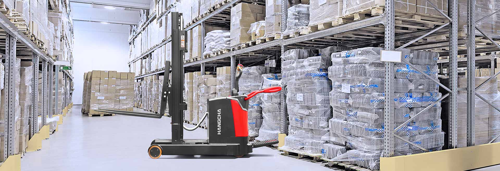 Náhledový obrázek Elektrický paletový zakladač Hi-Range s výsuvnou věží (Nosnost: 1200-2000 kg Výška zdvihu: 0-5500 mm)